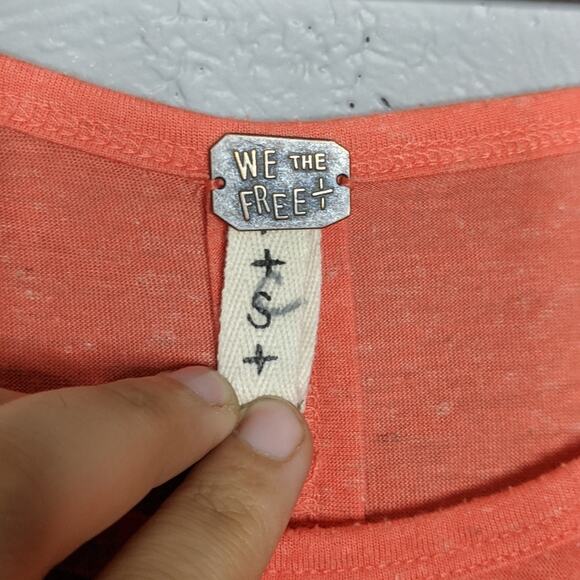 Oversized Coral Boho Peasant Top Free People - Picture 4 of 4